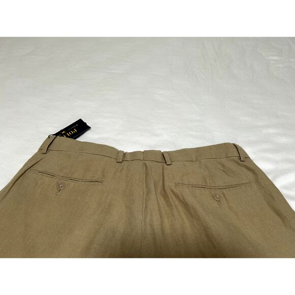Polo Ralph Lauren Classics Mens Linen Suit Trousers Pants Coastal Beige 36x32 - Picture 4 of 6